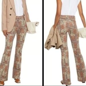 NWT Frame Retro Size 28 Boho High Rise Patchwork Flare Leg Pants